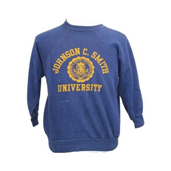 Vintage Johnson C Smith University Crewneck Pullover Sweatshirt Golden Bulls USA